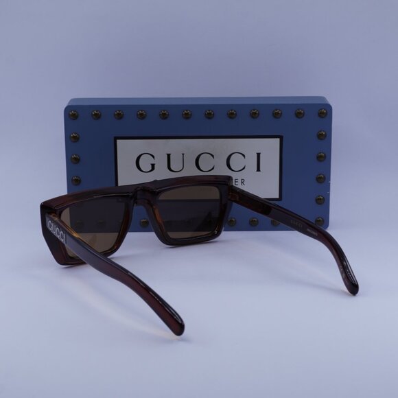 Gucci GG1723S 002 Square Sunglasses -Transparent Brown - Picture 6 of 12